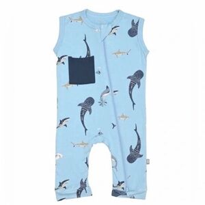Kyte Baby sleeveless zip pocket Romper